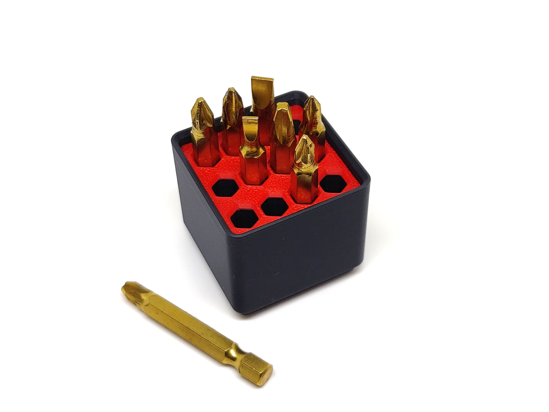 Long Hex Bit Holder for 12x bits Gridfinity 1x1x5u