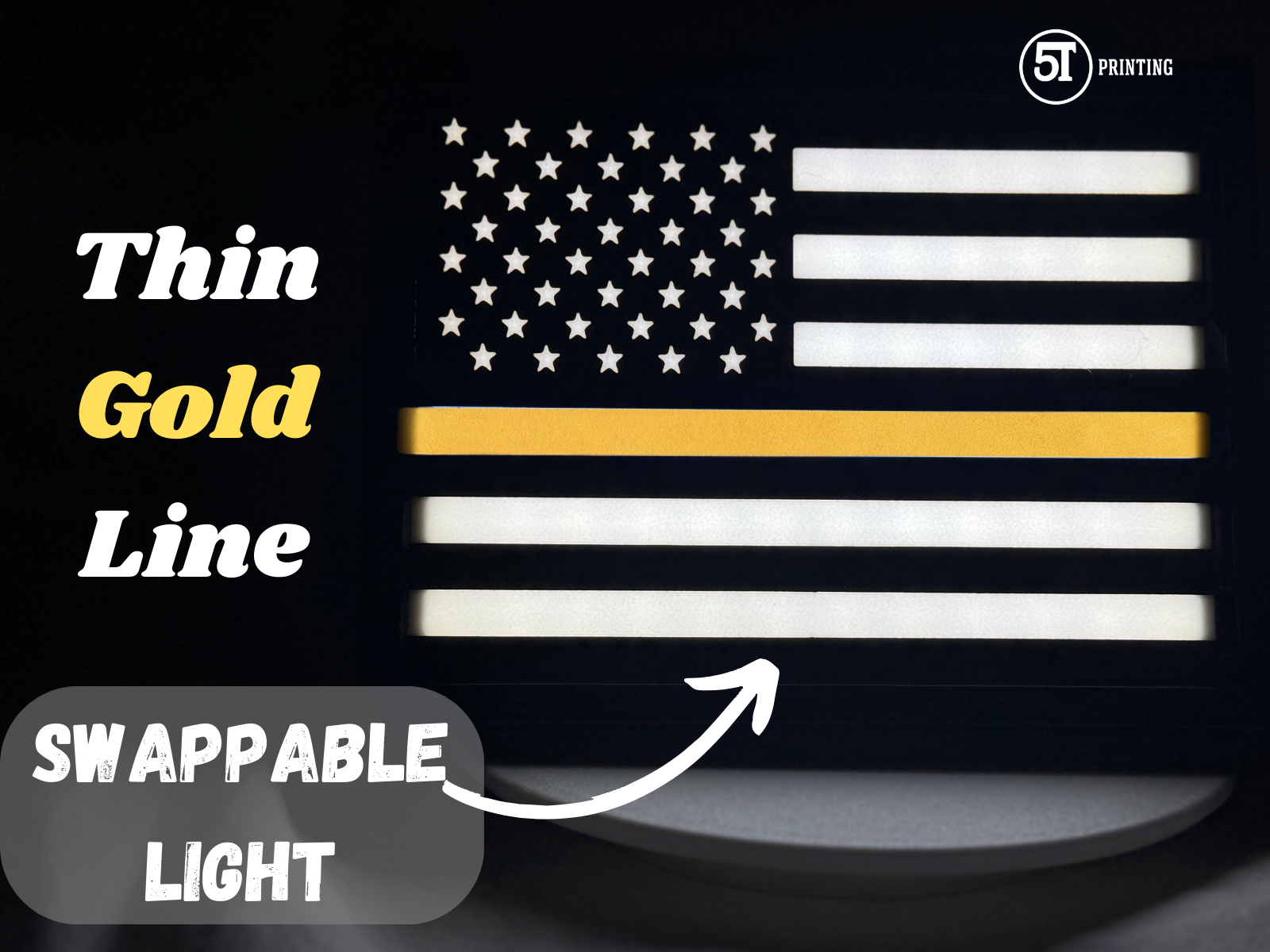 Thin Gold Line Swappable Light