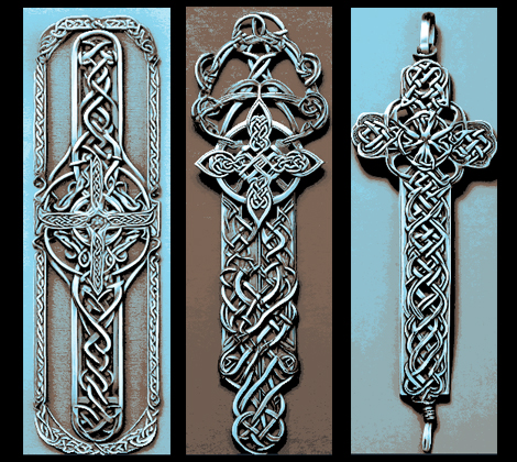 Celtic Knot Designs of Crosses - Set of 3 Bookmarks