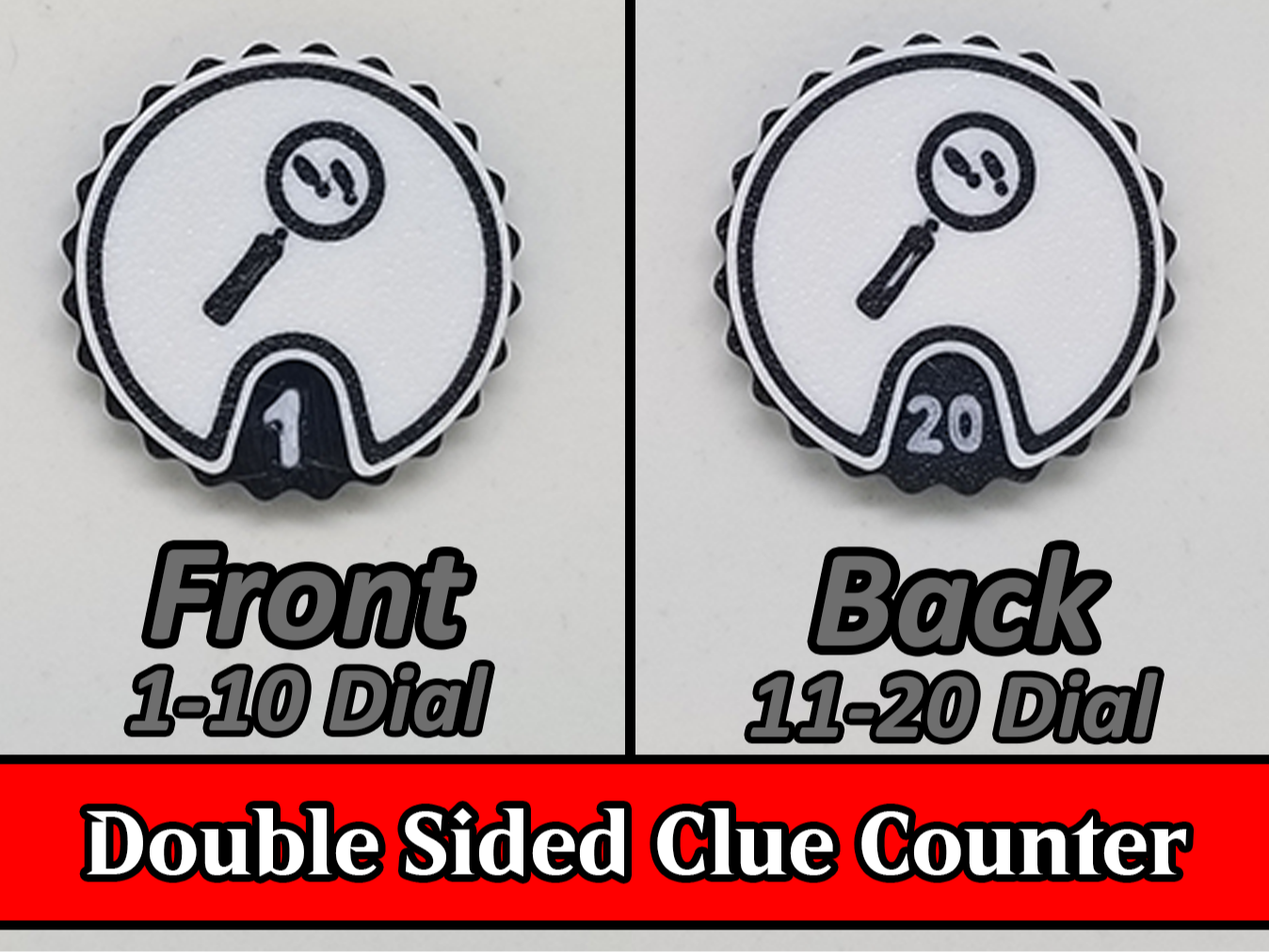 MTG Clue Token Counter - Double Sided 1-20 Dial