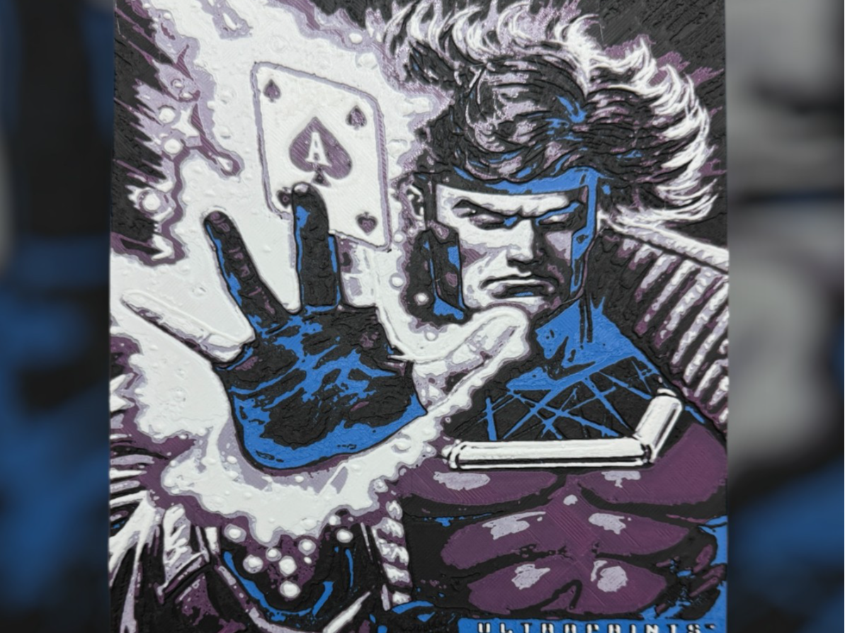 GAMBIT XMEN FLEER ULTRA CARD 3D PRINTED WALL DECOR