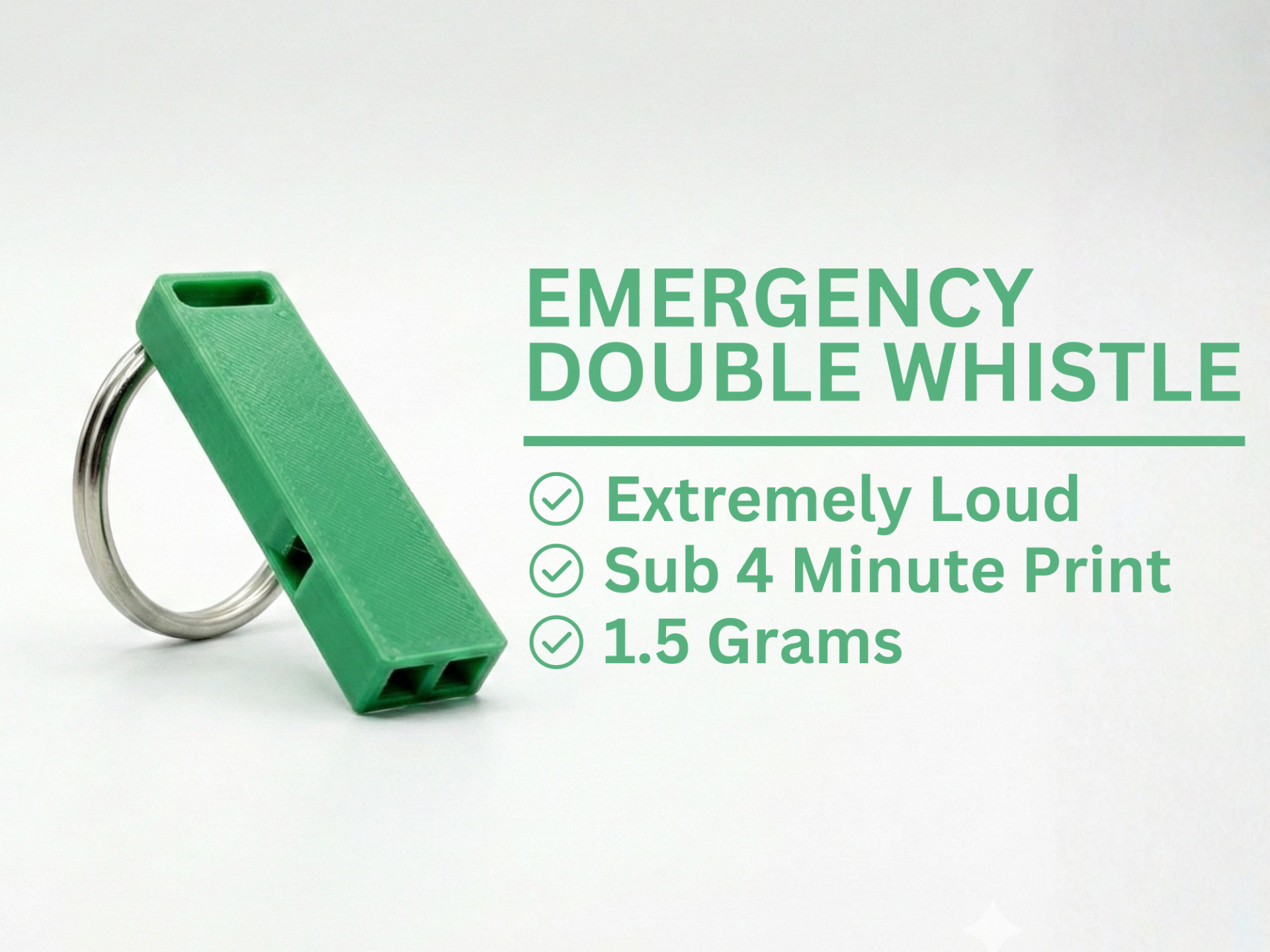 Compact Double Emergency Whistle (Fast Print)