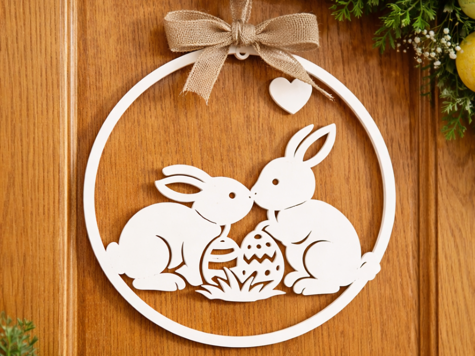 Easter Bunny Wreath – Door Hanging Decor