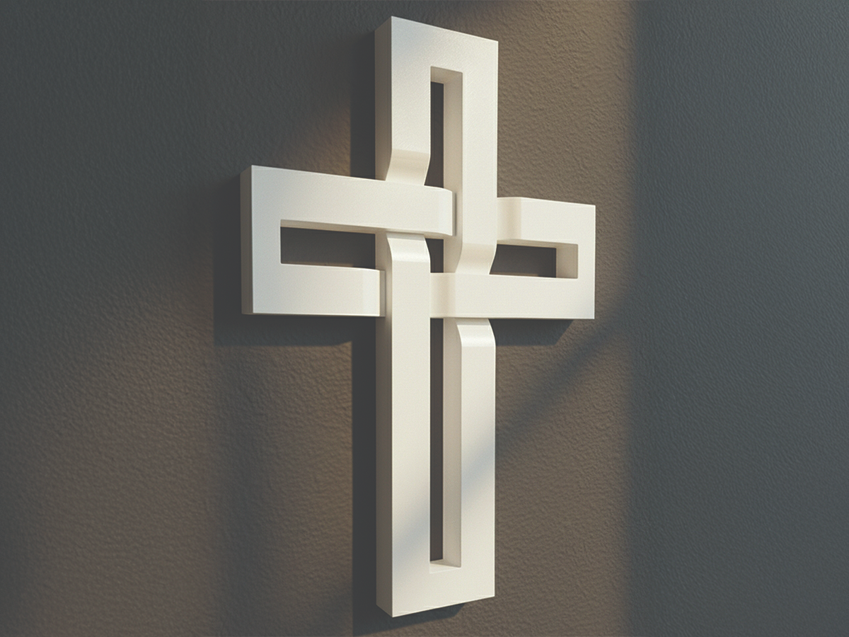 Interwoven Minimalistic Cross - Celtic style