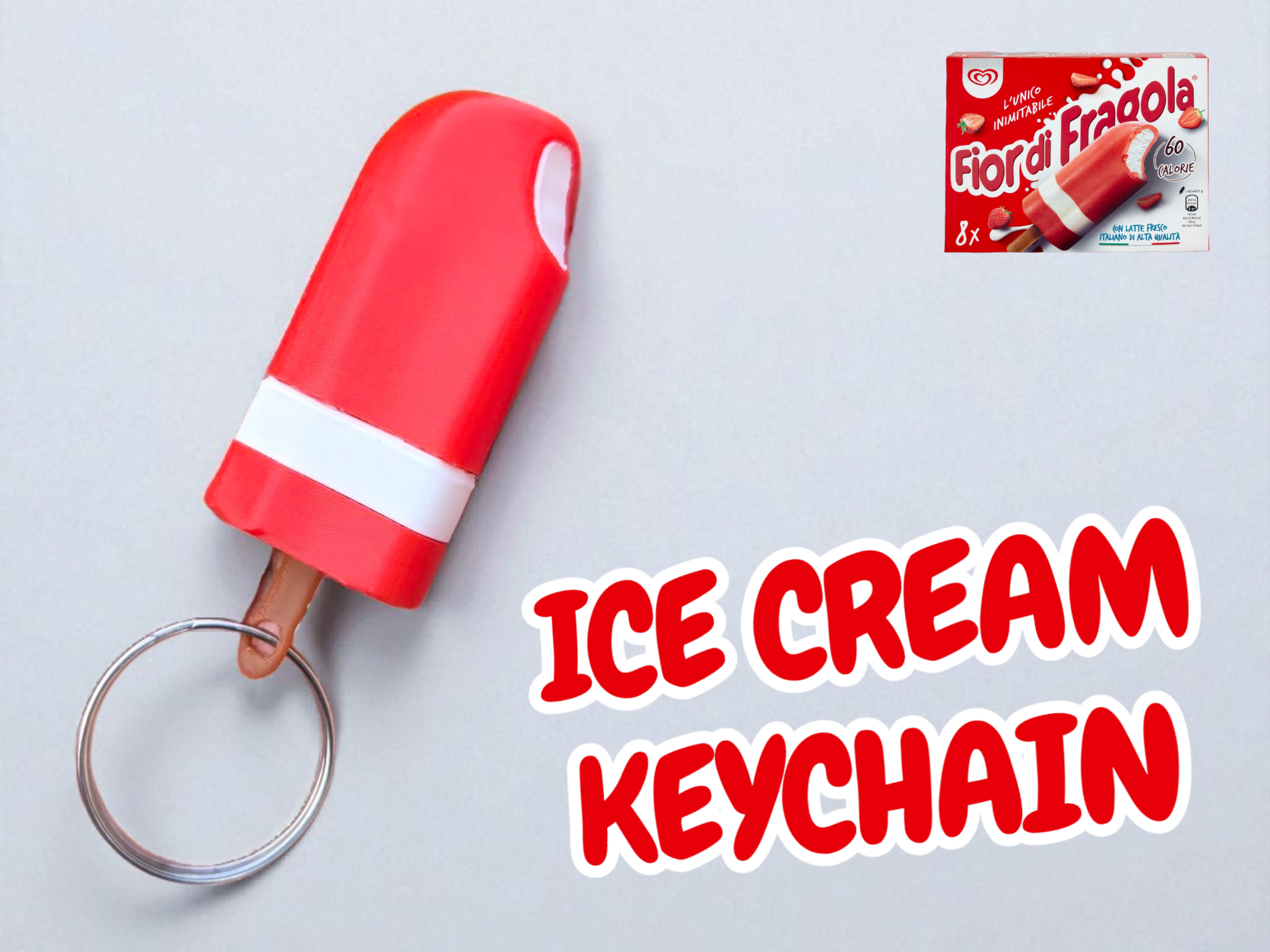 Ice Lolly Keychain - Fior di Fragola Keychain