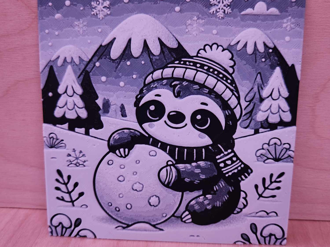 hueforge sloth snow