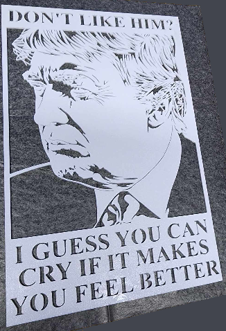 Donald Trump Portrait and Text