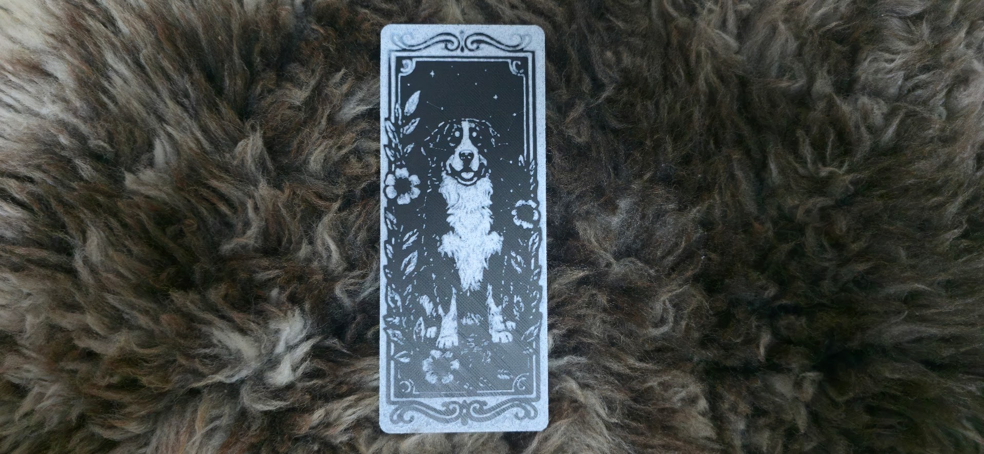 Bernese Mountain Dog Floral Bookmark