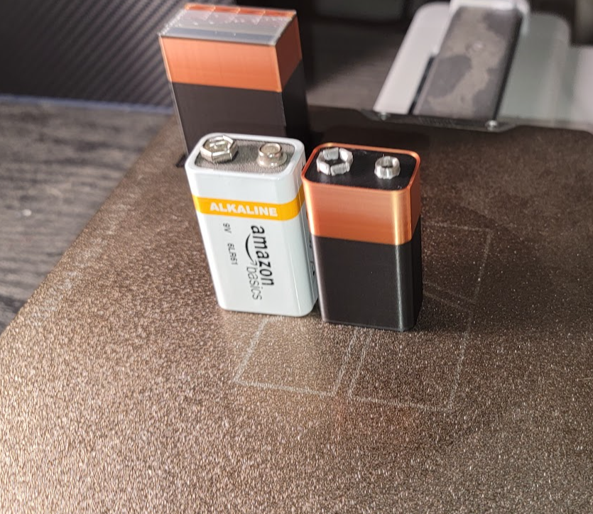 Accurate size 9 volt battery model