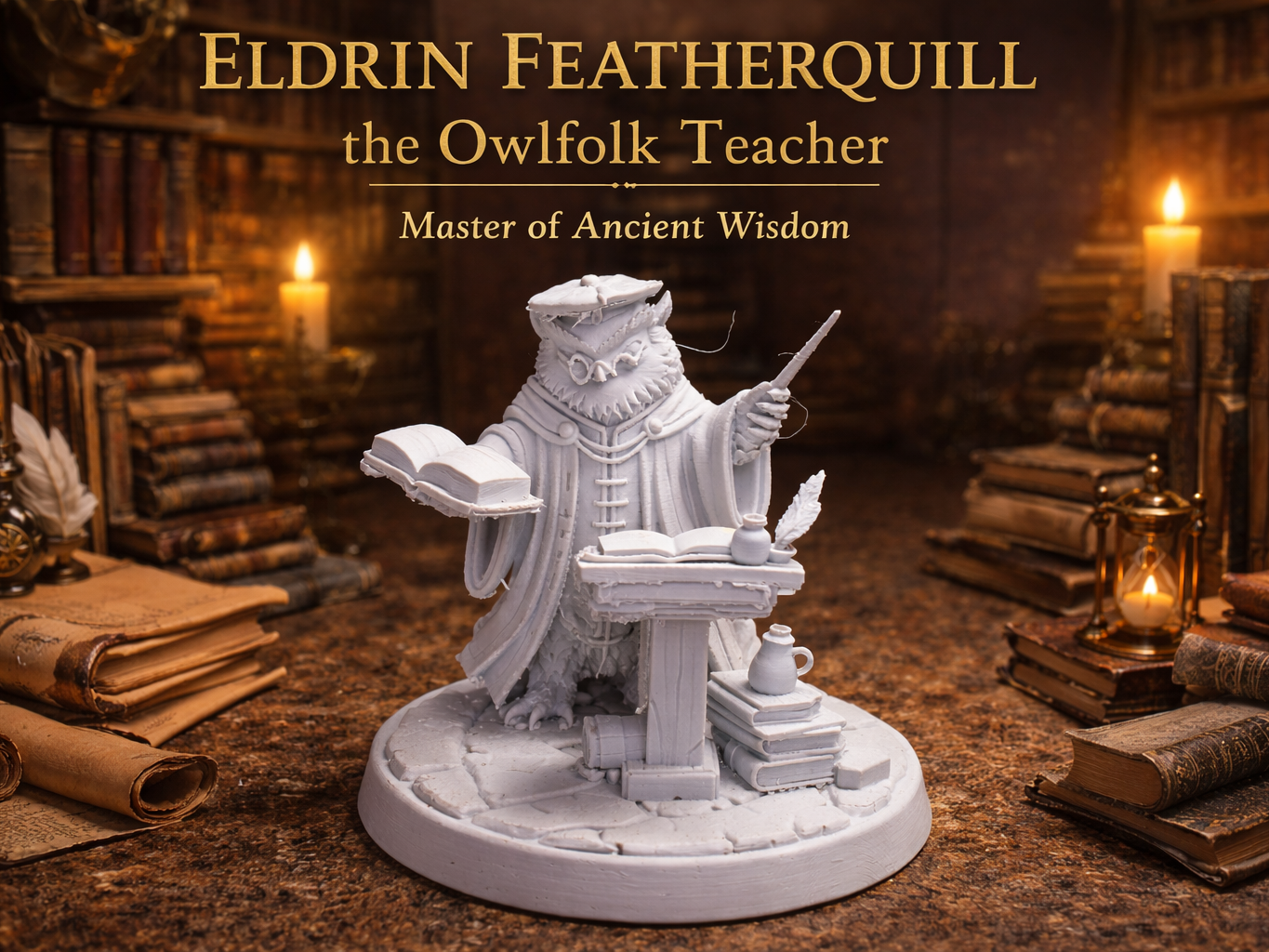"Eldrin Featherquill" the Owlfolk Teacher