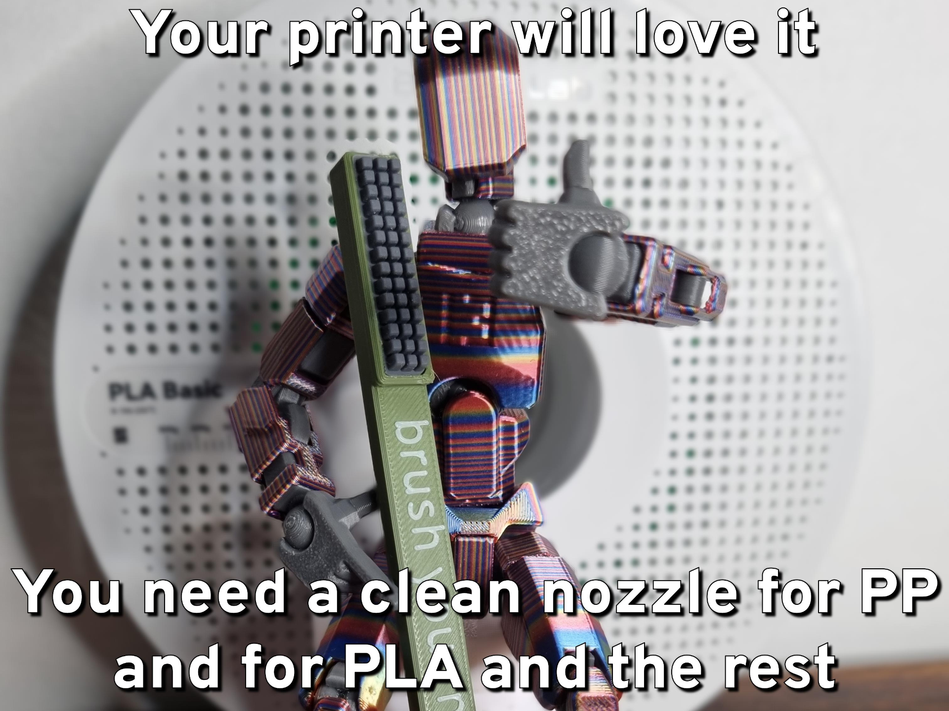 Nozzle Brush for Bambu Lab P1S, P1P, X1C and  X1E