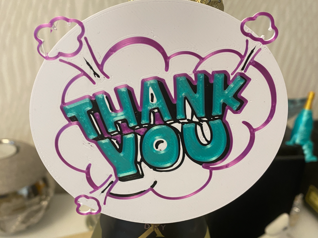 Flaschen Etikett "Thank you"