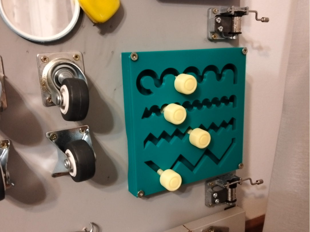 Sensory maze panel for toddler busy board