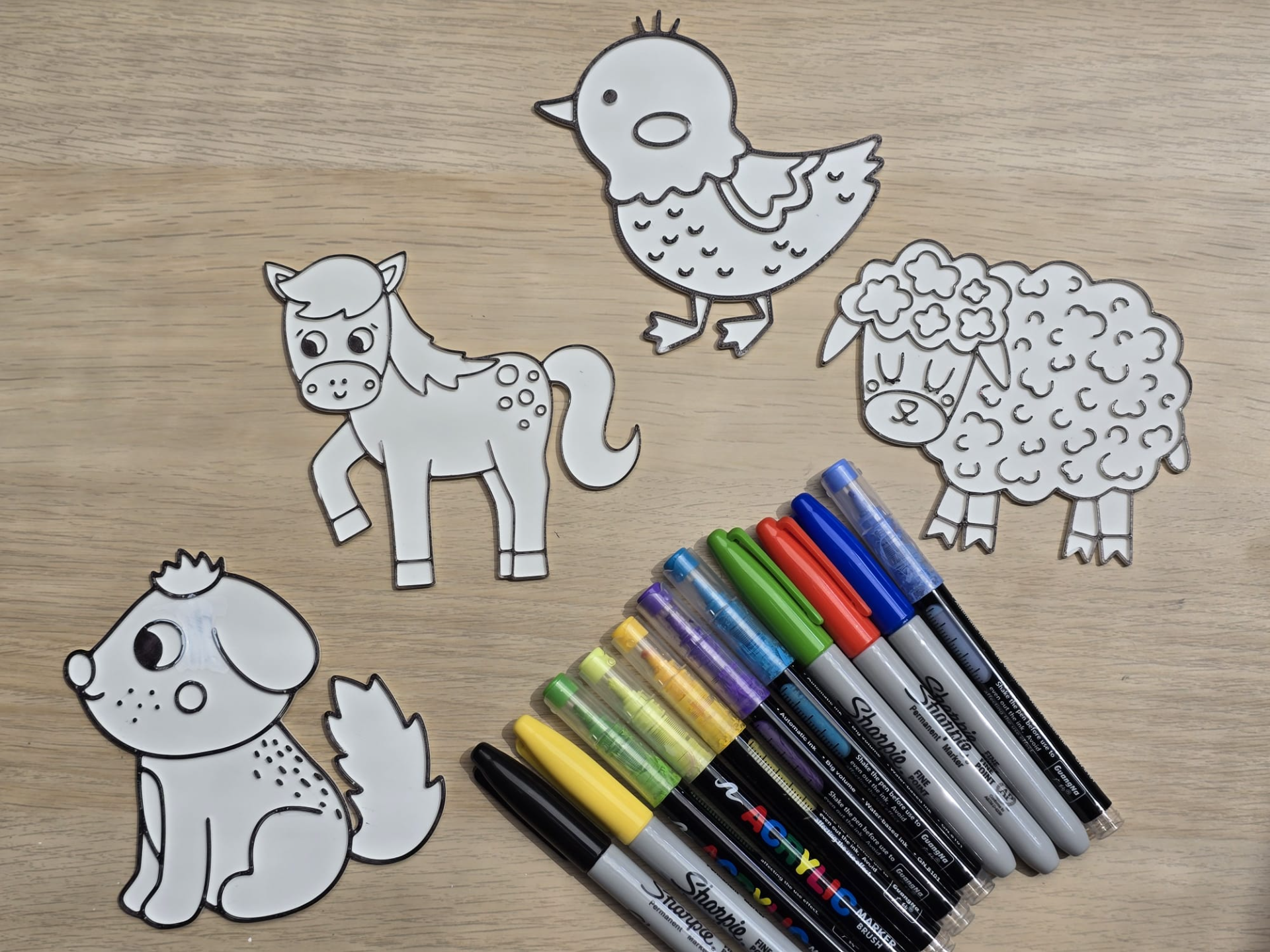 Farm Dog Horse Sheep Chicken Coloring