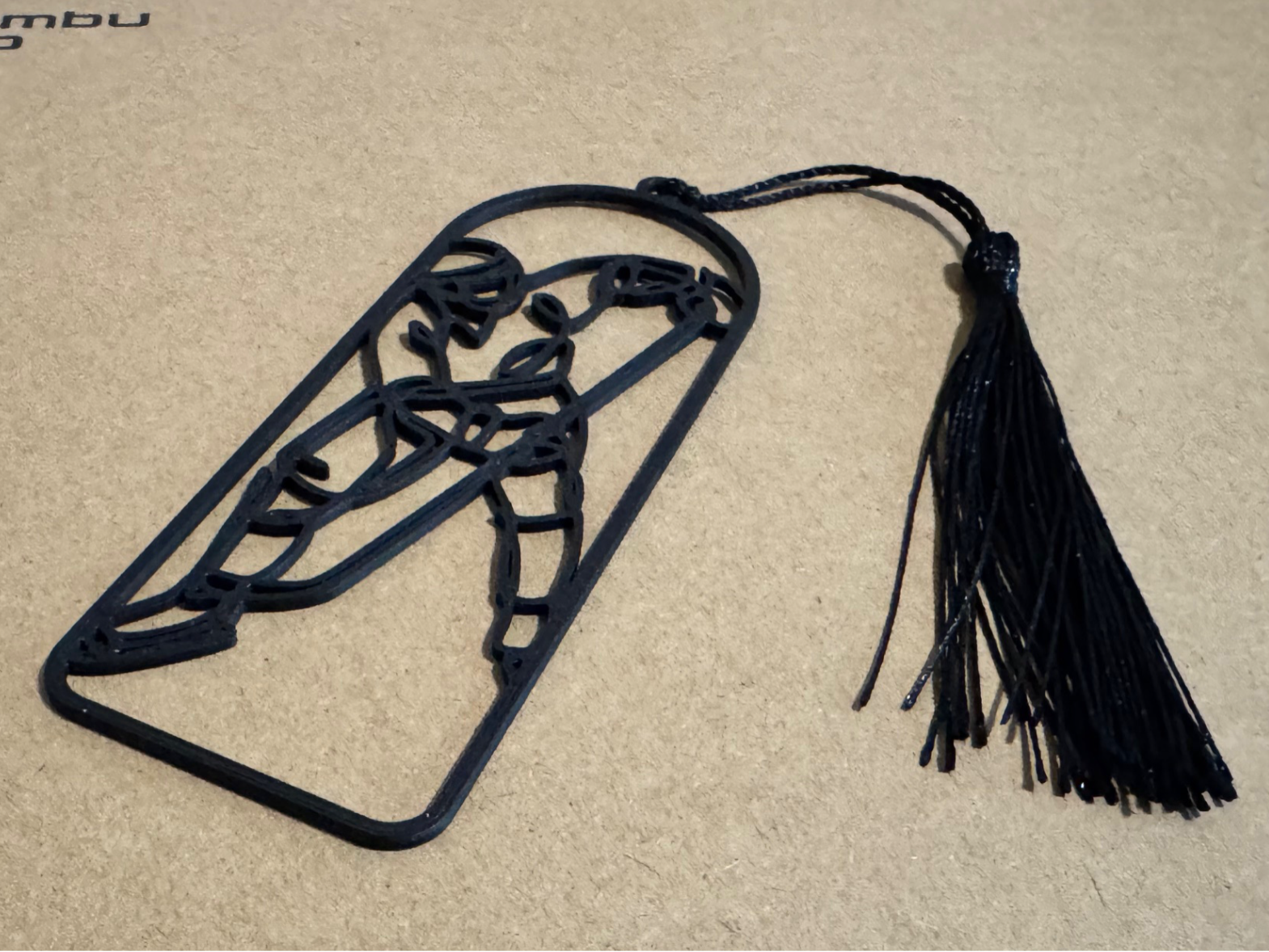 Hockey Player Line-Art Bookmark – with Tassel Loop