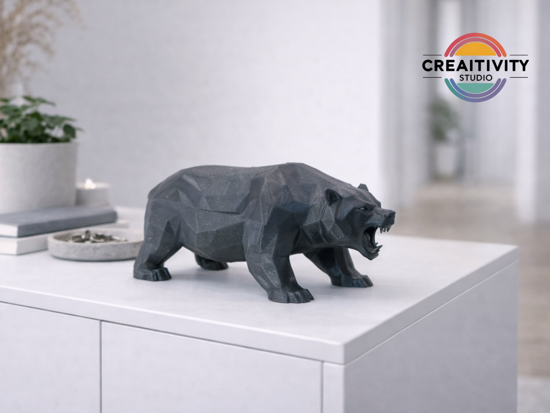 Low-Poly Bär "Rampart" - Free Commercial Use