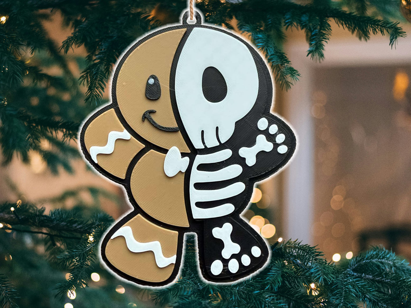 Gingerbread Man Skeleton Christmas Ornament
