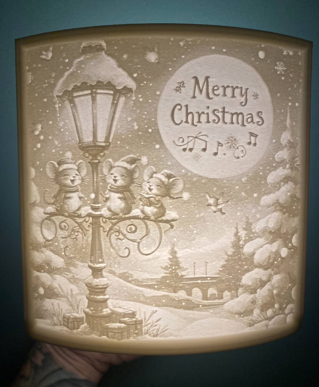 Merry Christmas and three little mice