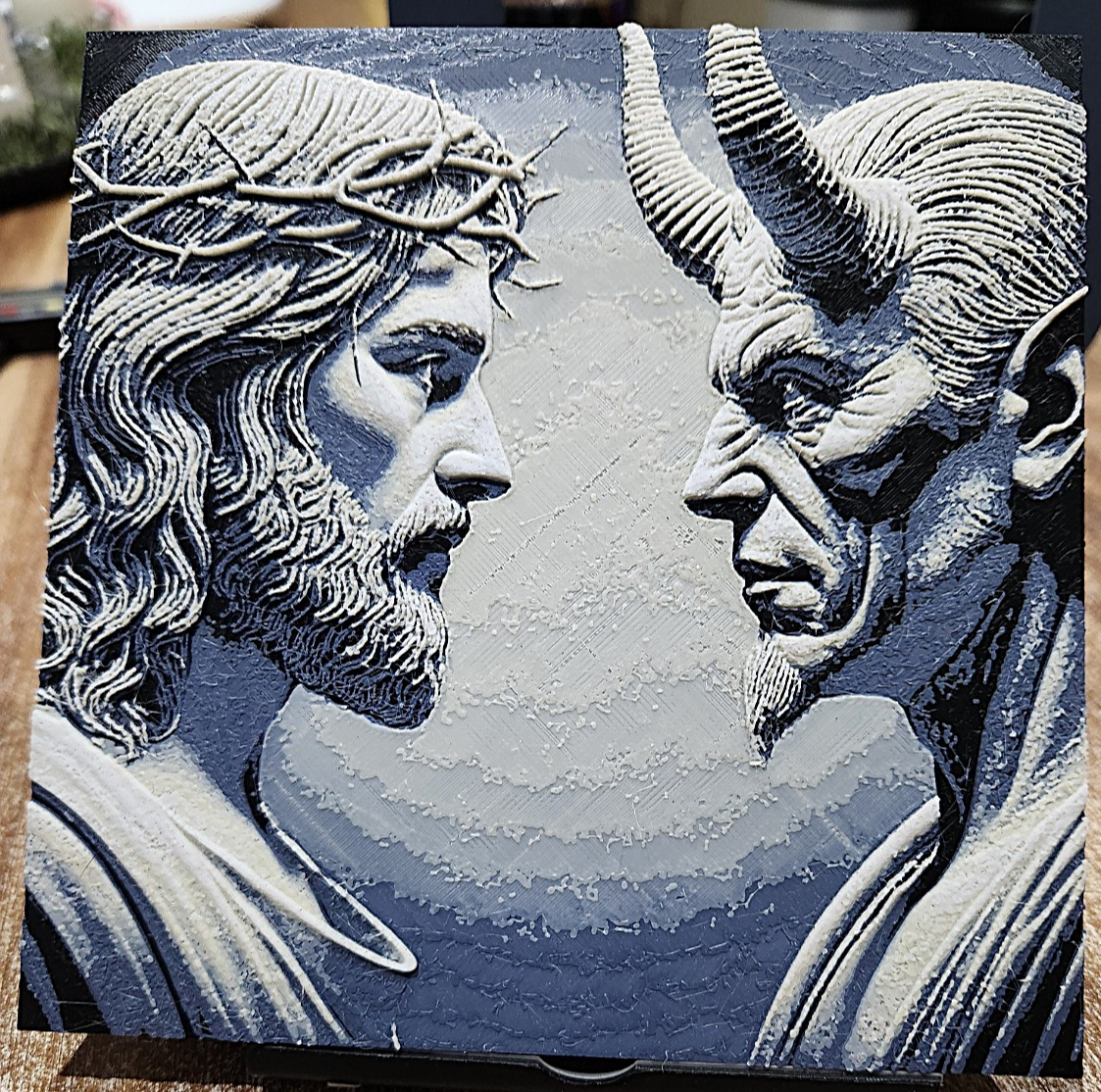 Jesus vs Lucifer 150x150 Hueforge