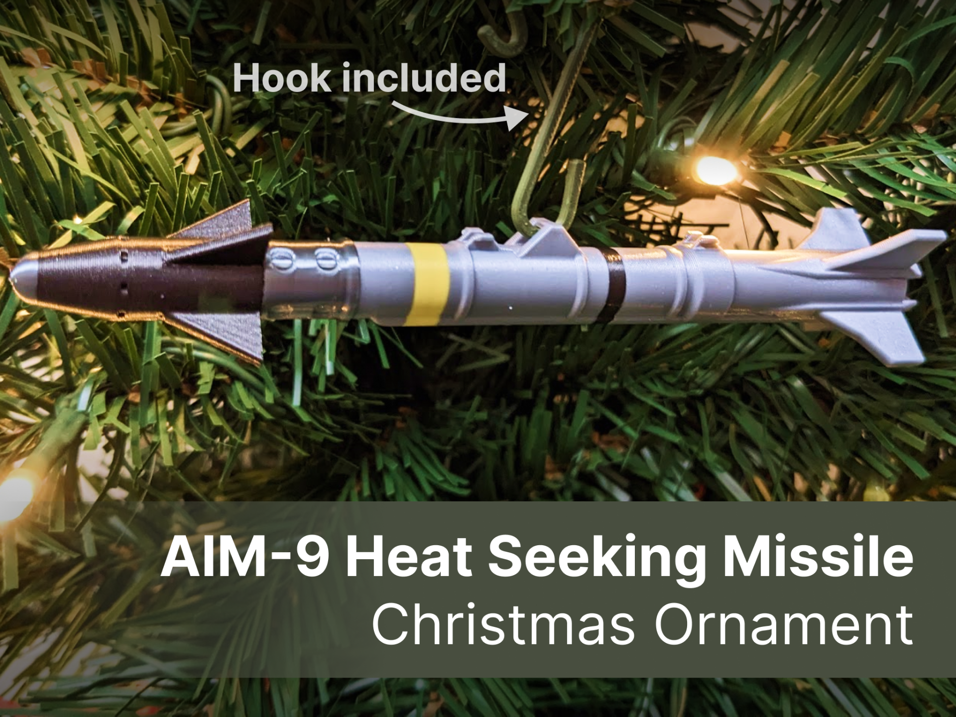 AIM-9X Heat Seeking Missile Christmas Ornament