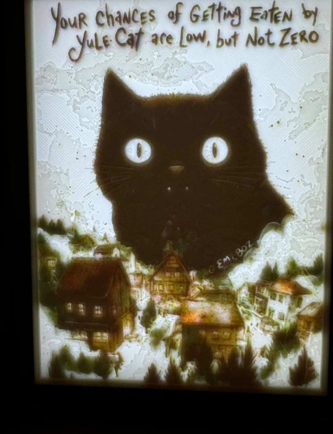 Icelandic Yule Cat CYMK Lithophane