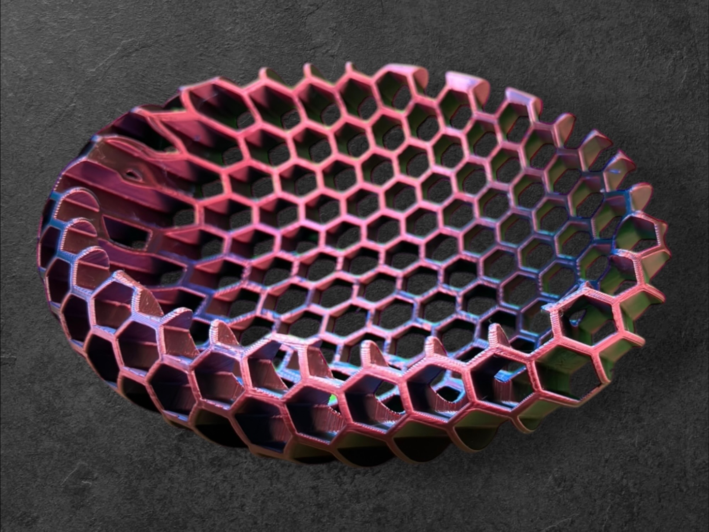 Honeycomb Geometric Bowl – 3D Printed Modern Decor