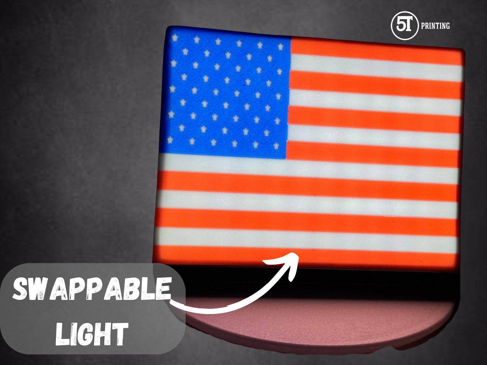 USA flag lightbox