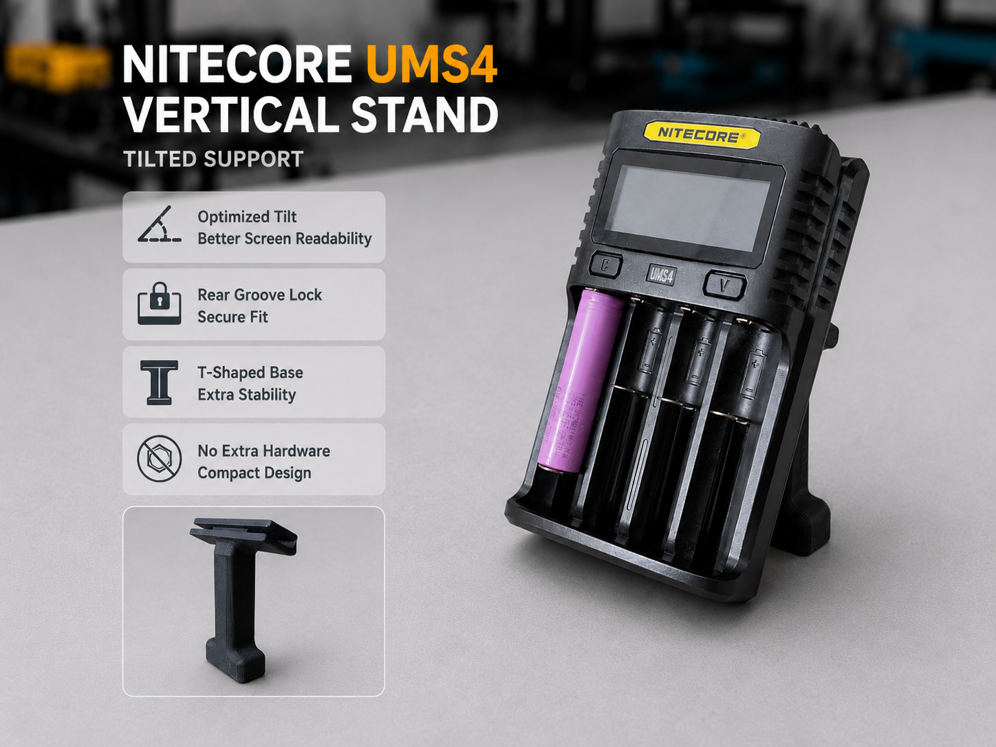 Nitecore UMS4 Vertical Stand - Tilted Support