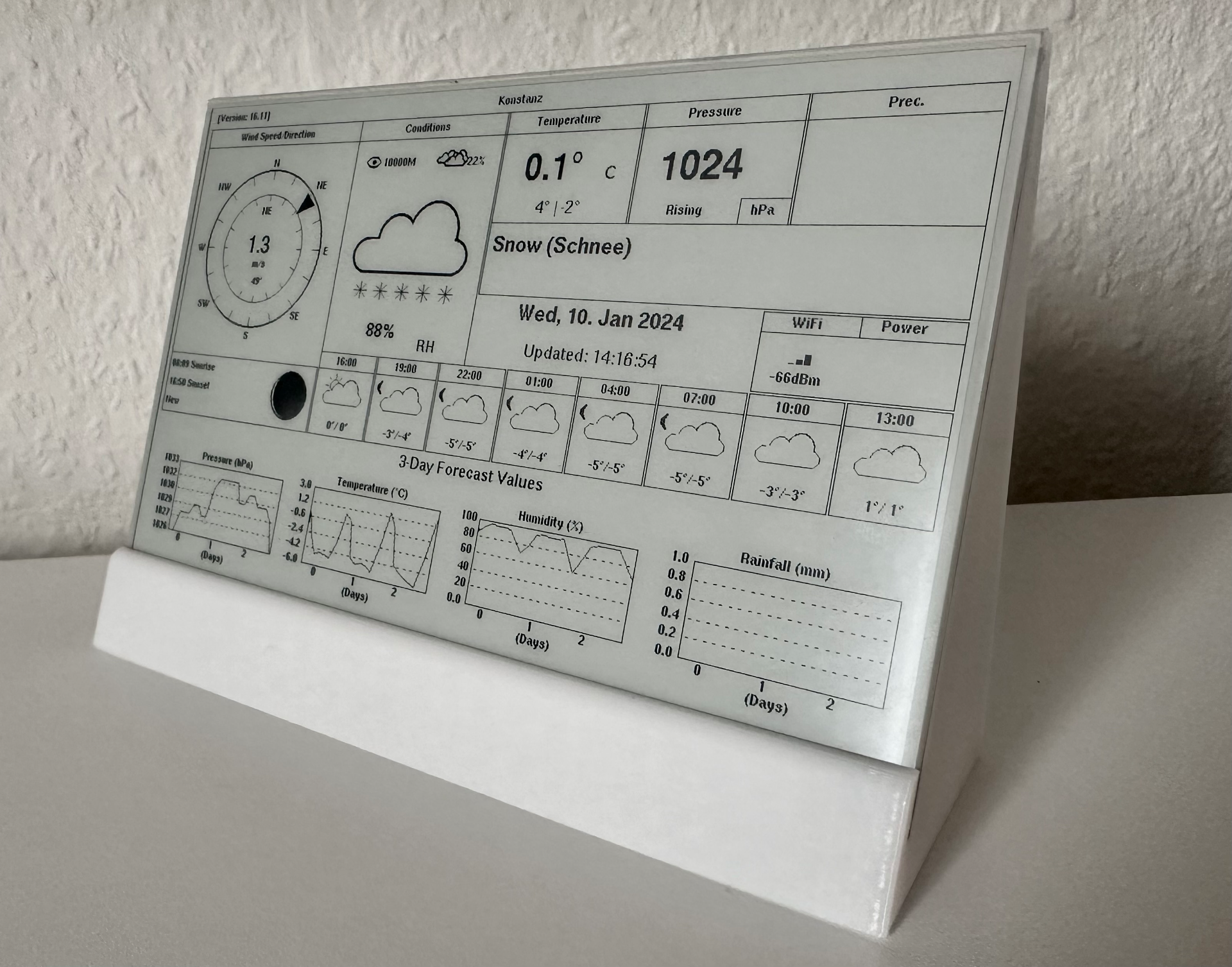 E-Paper Weather Display Waveshare 7.5" ESP32