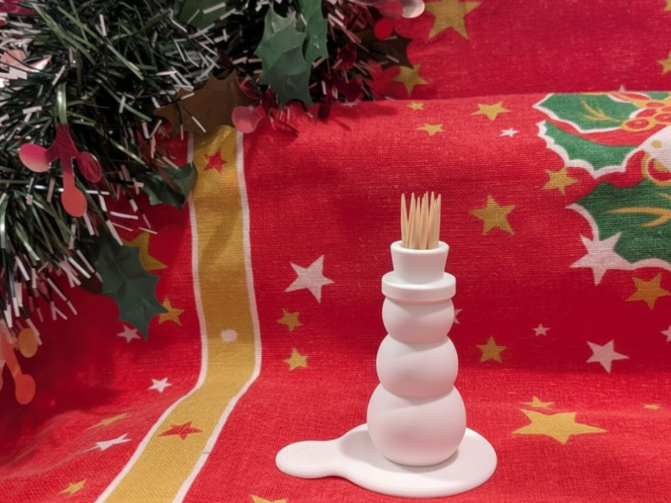 Snowman toothpick-pen holder