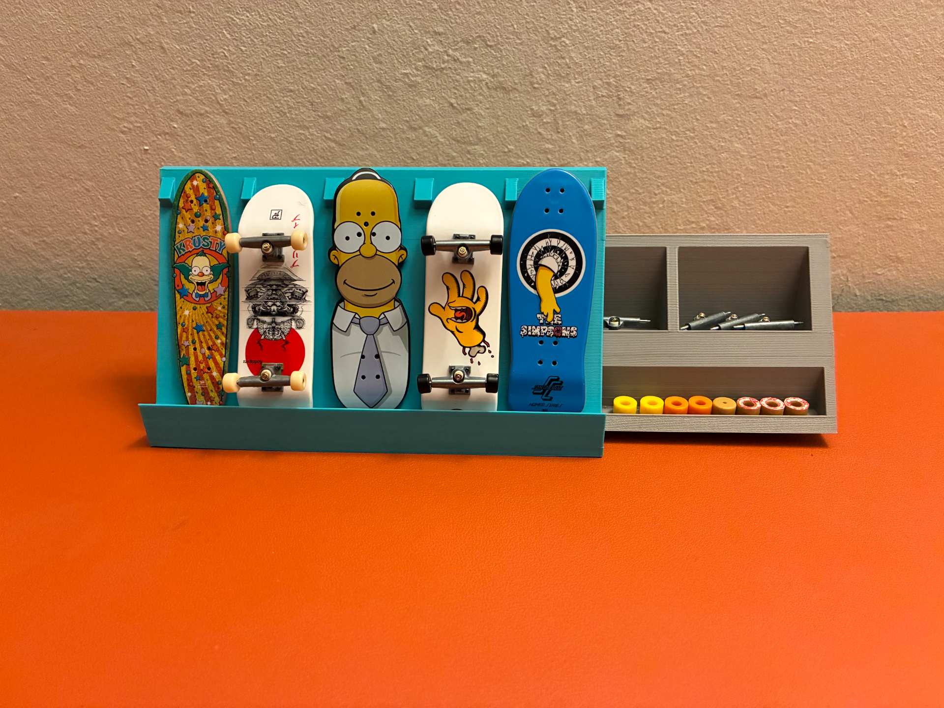 Tech Deck Display Stand with Slide out Storage