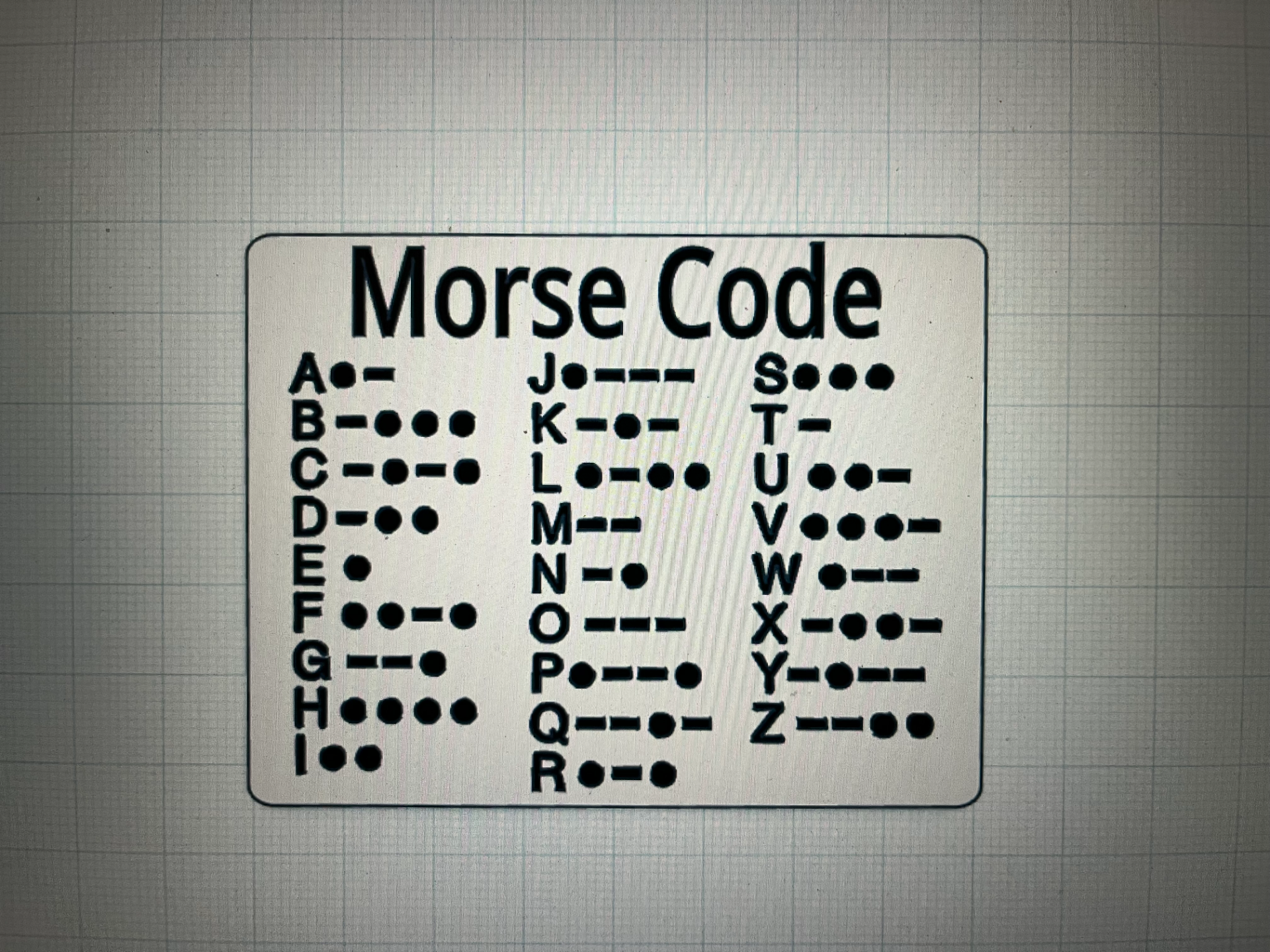 Morse Code Table