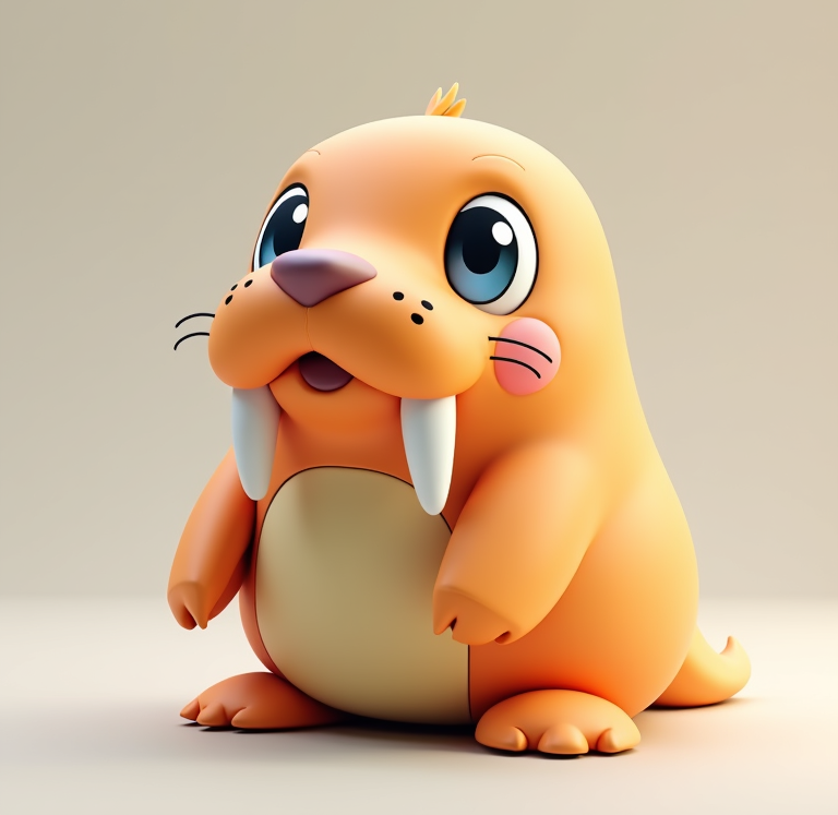 Gus The Walrus - Print Mon 3D Animal Creature