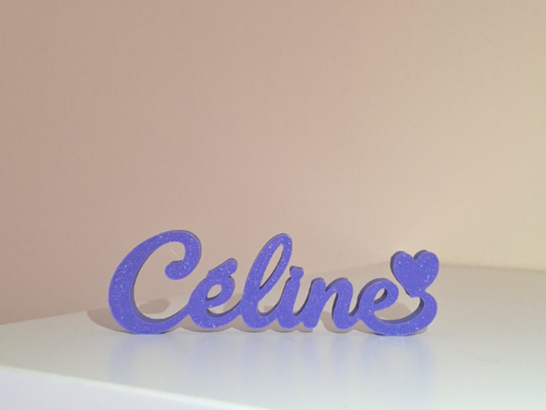 Céline, scritta da appoggio con nome