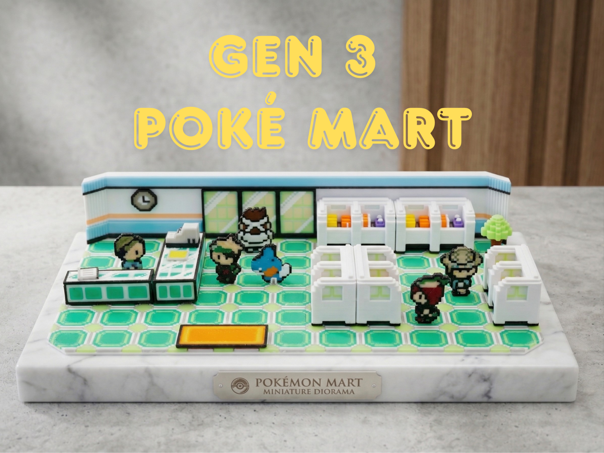 Pokémon Mart Gen 3 Voxel Miniature Diorama