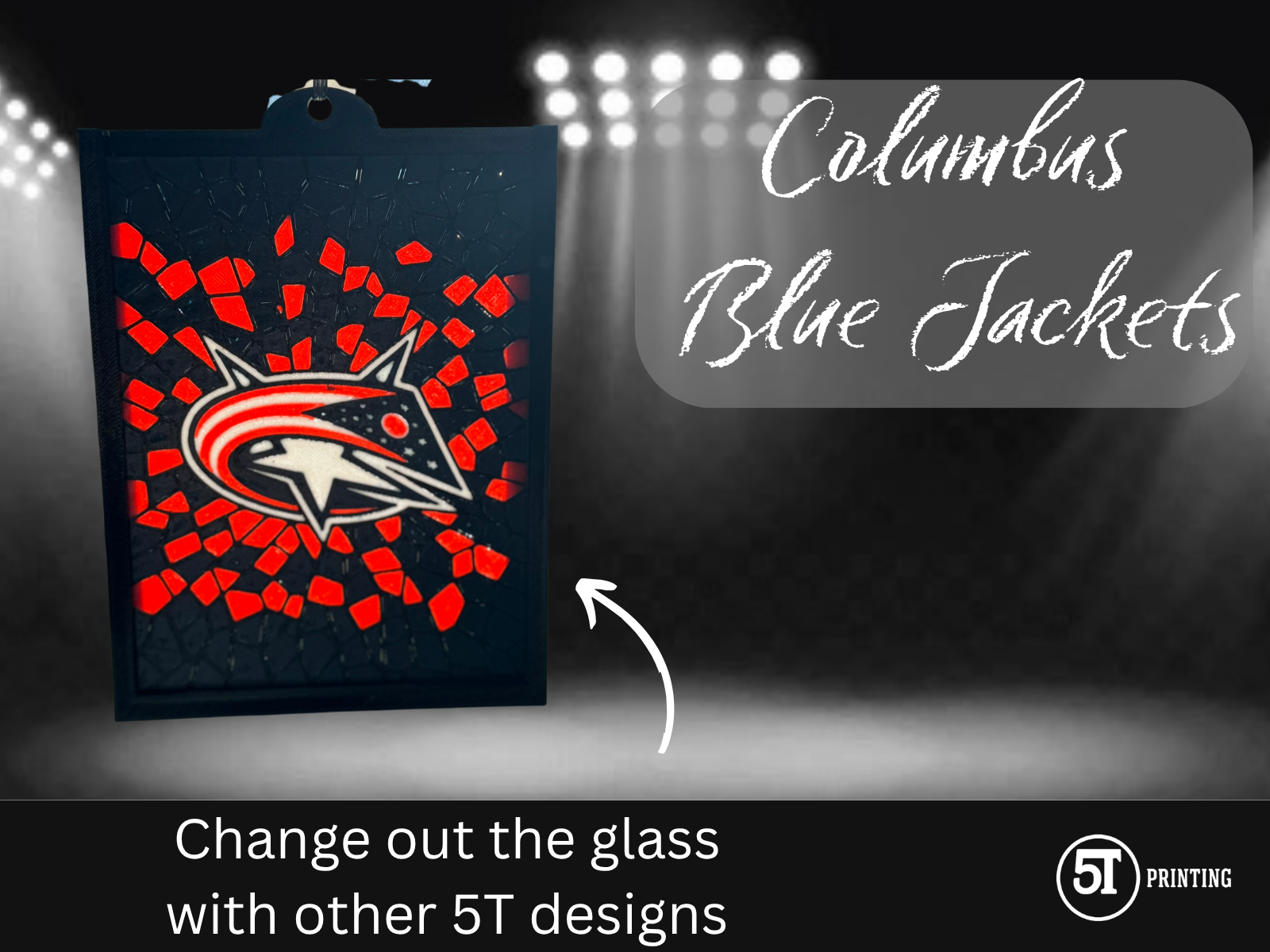 Columbus Blue Jackets Stained Glass Light Box