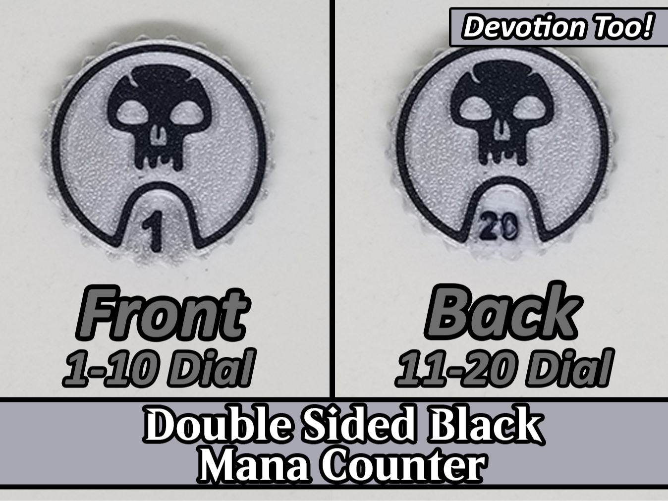 MTG Black Mana / Devotion Counter Double Sided