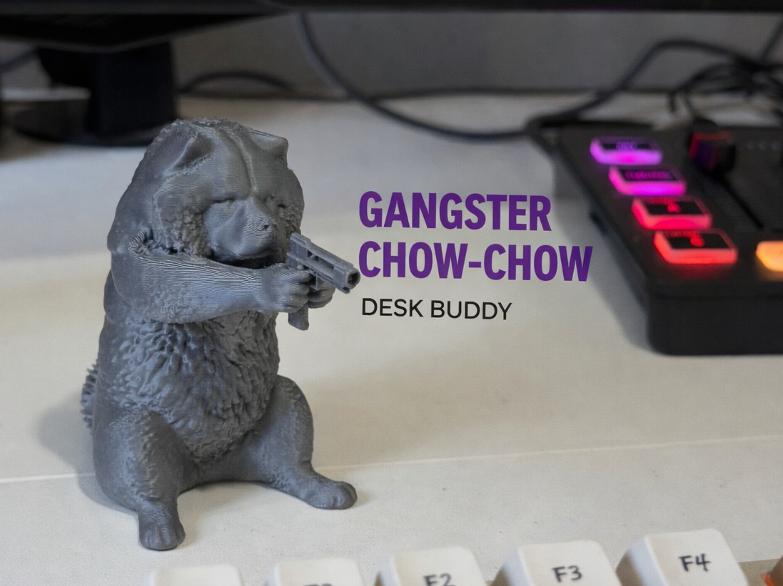 Compagnon de bureau/moniteur Chow-chow Gangster