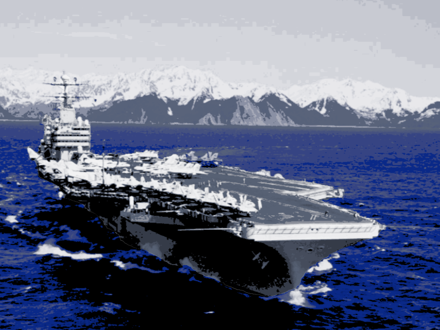 US Nimitz-Class Aircraft-Carrier HueForge