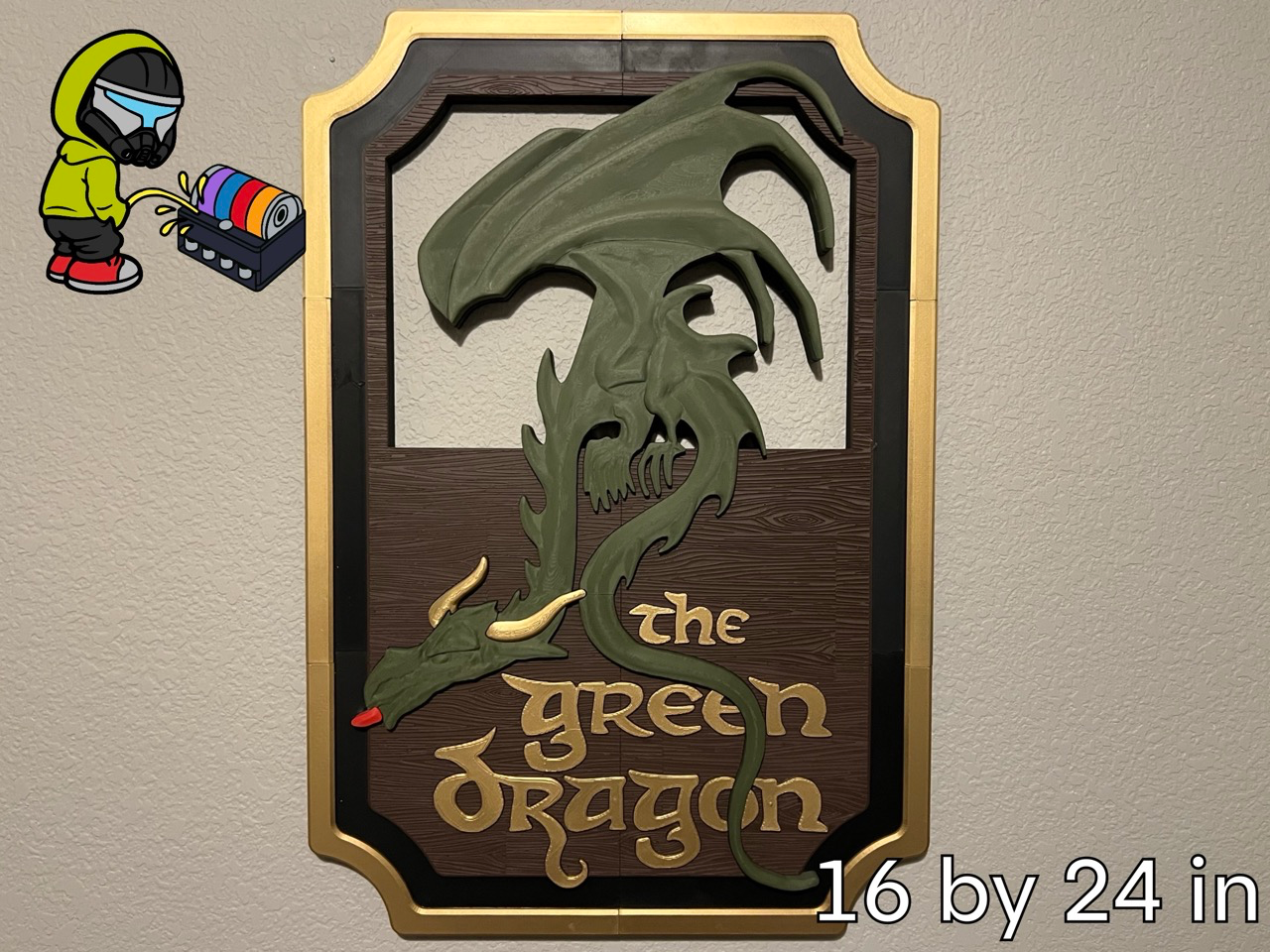 The Green Dragon Sign | 16 by 24 in