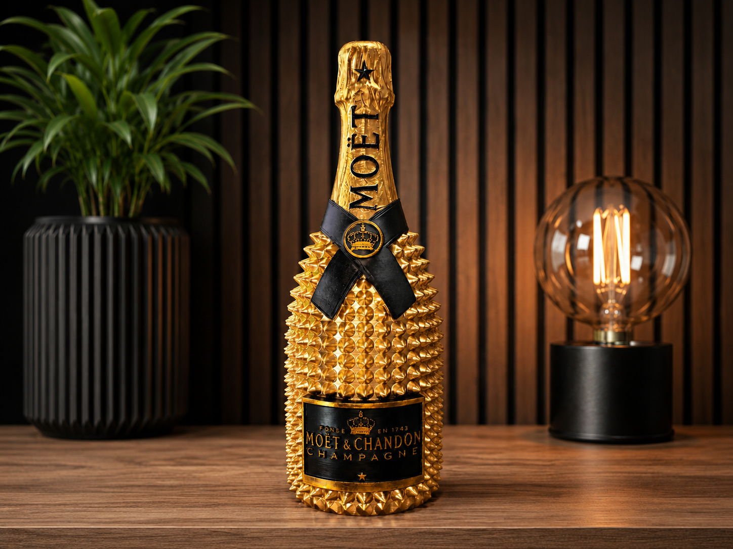 Luxury Moët Spike Bottle Planter & Decor
