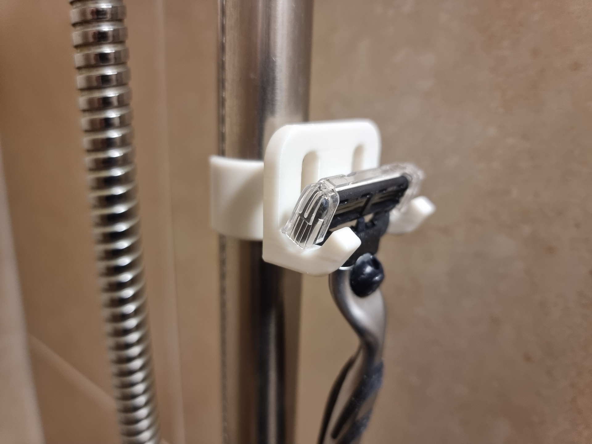 Razor holder for shower rail - MK2 (modular)