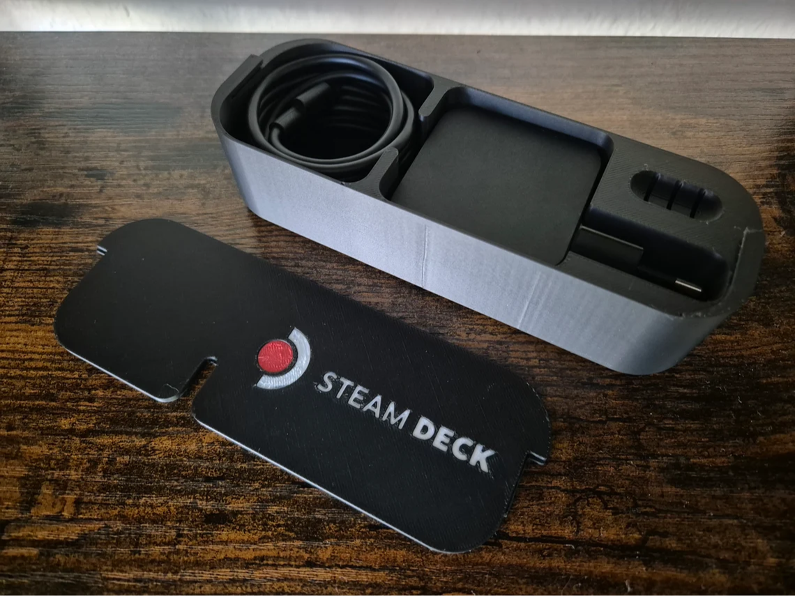 Steam Deck storage box for charger and microSD