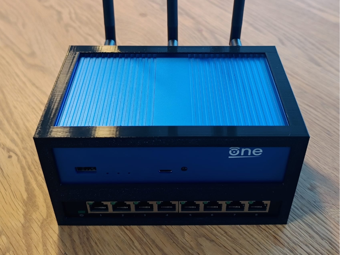 OpenWRT One + Netgear GS308 Wall Mount Case