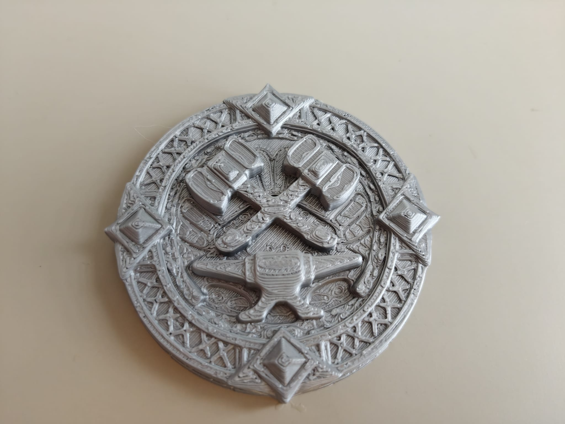 DnD dwarven medallion prop