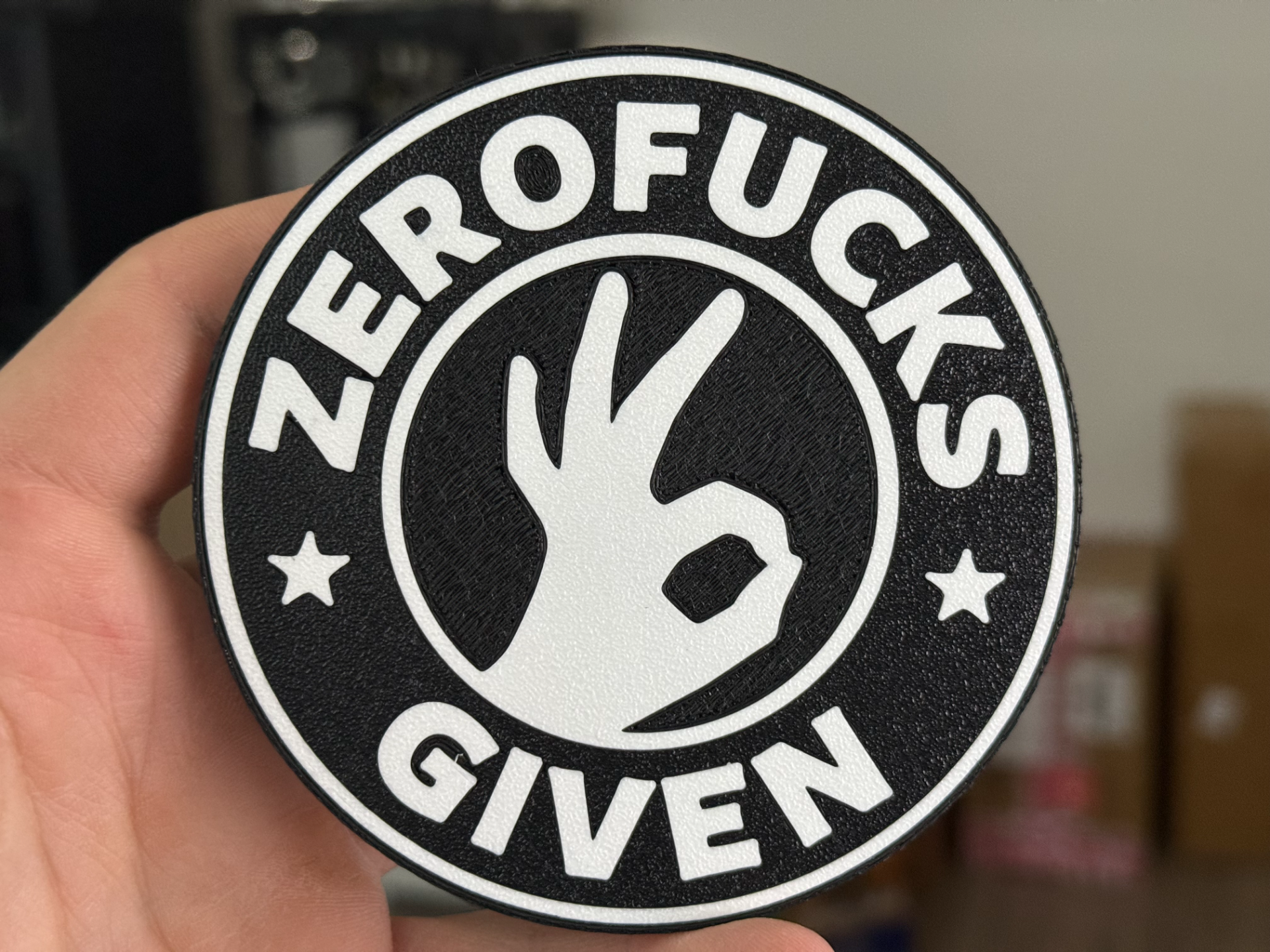 Zero Fucks Given coaster