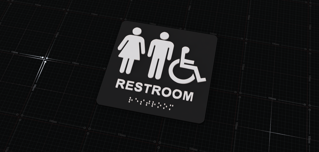 Unisex Accessible Restroom Sign with Braille