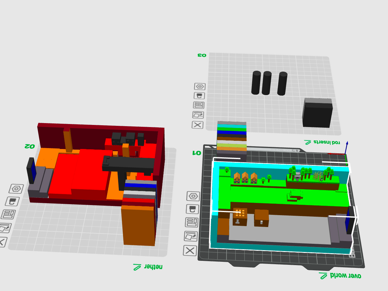 Minecraft worlds display