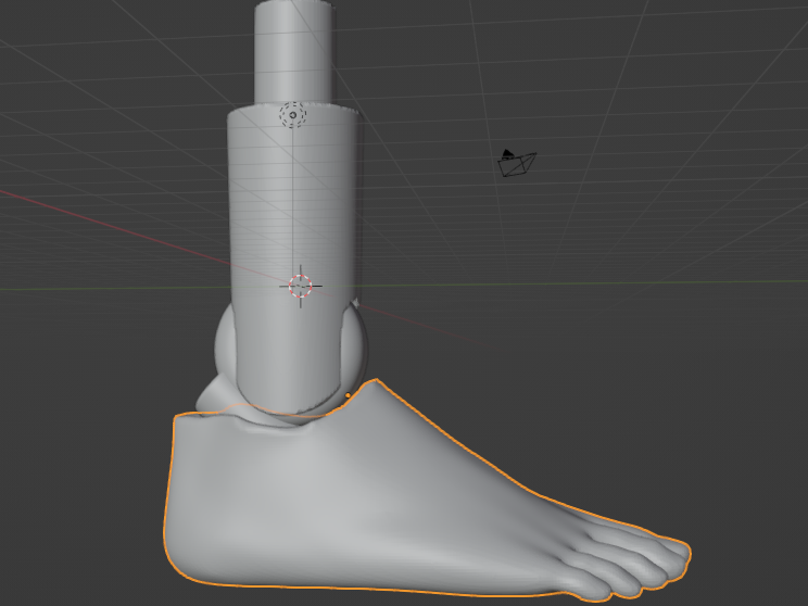 'Seamless' improved 1/12 bare foot with connector