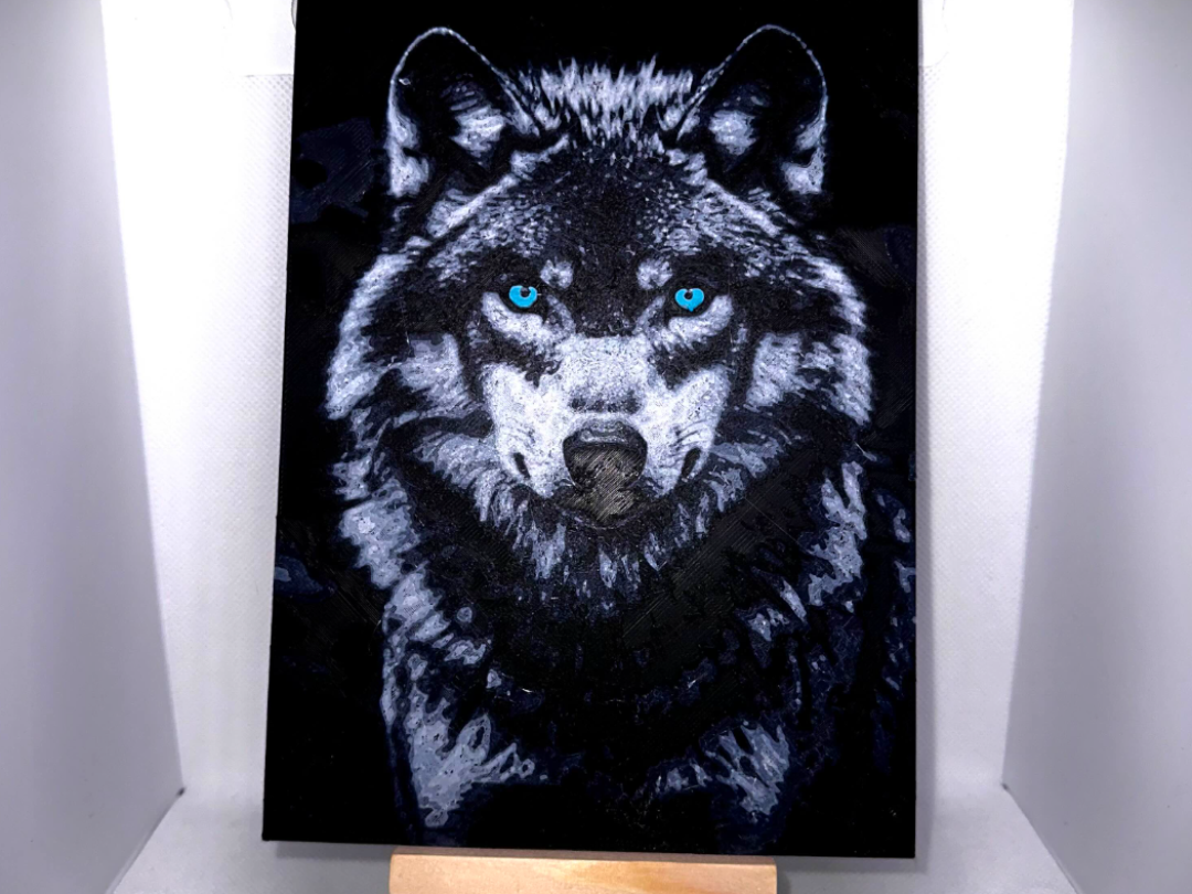 Stunning Wolf Hueforge Blue eyes